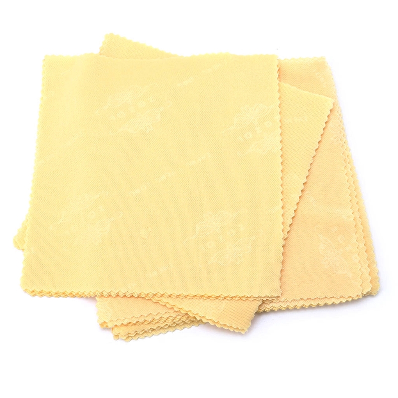 Bộ 100 khăn lau trang sức mạ vàng/mạ bạc bằng vải nhung kích thước 12x12cm