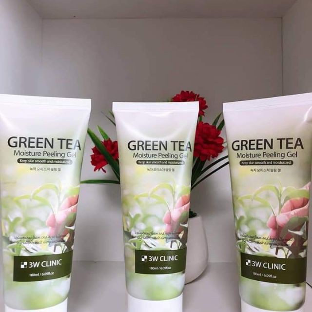Gel Tẩy Tế Bào Chết Trà Xanh 3W Clinic Green Tea Moisture Peeling Gel 180ml - HAFA BEAUTY