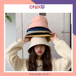 Mũ bucket nữ trơn rộng vành unisex phong cách Hàn Quốc cao cấp OHIXO V03