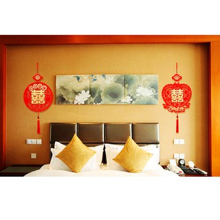 Trái tim chữ hỷ treo tường cho ngày cưới