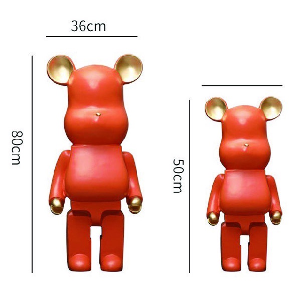 Đồ chơi mô hình gấu Bearbrick 1000% màu cam phong cách Nhật Bản