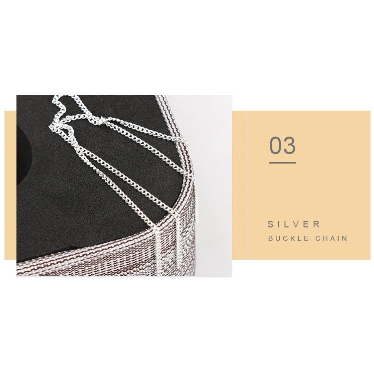 [Hàng mới về] Phụ kiện dạng chuỗi mạ vàng/ bạc dùng để trang trí móng nghệ thuật phong cách Nhật Bản