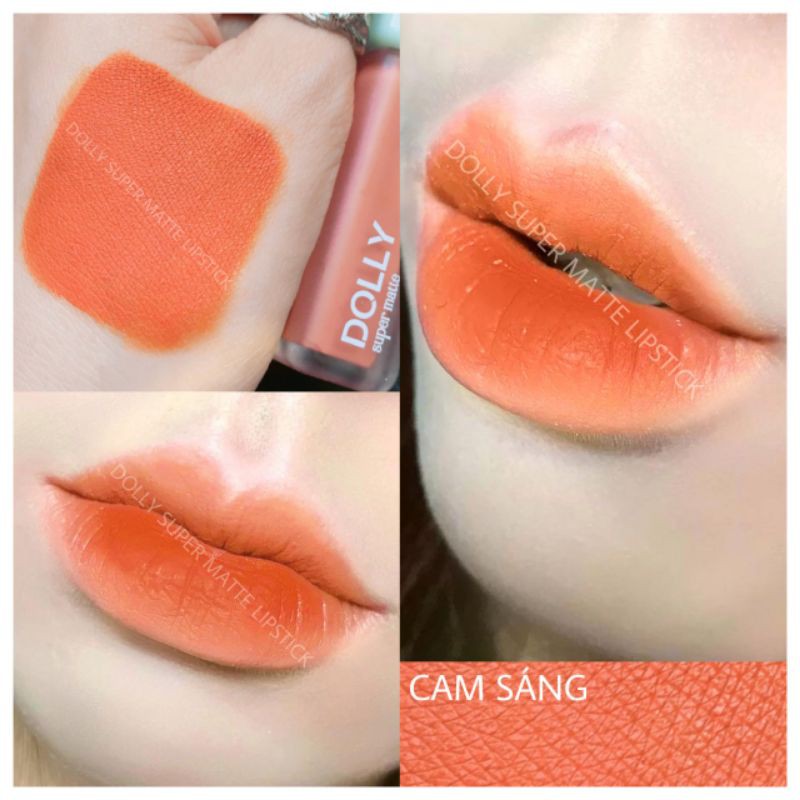 NEW Trend [ 07 Cam Sáng ] Son Kem Lì Dolly Super Matte Không Chì Màu Cam Sáng | BigBuy360 - bigbuy360.vn