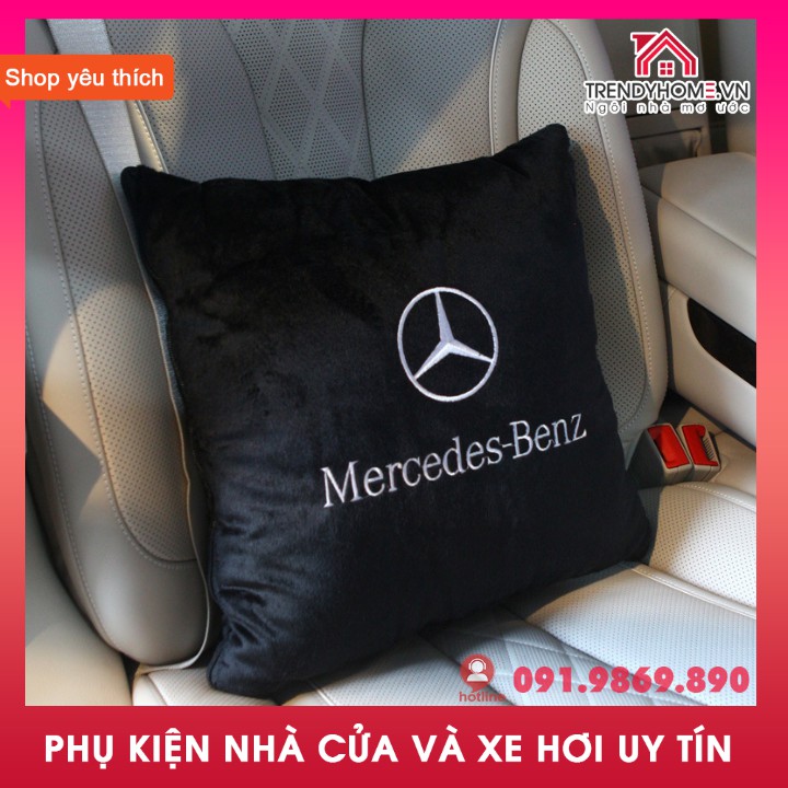 🚕 Chăn ô tô kiêm gối gấp gọn logo Mercedes | Sản phẩm chăn và gối 2 in 1