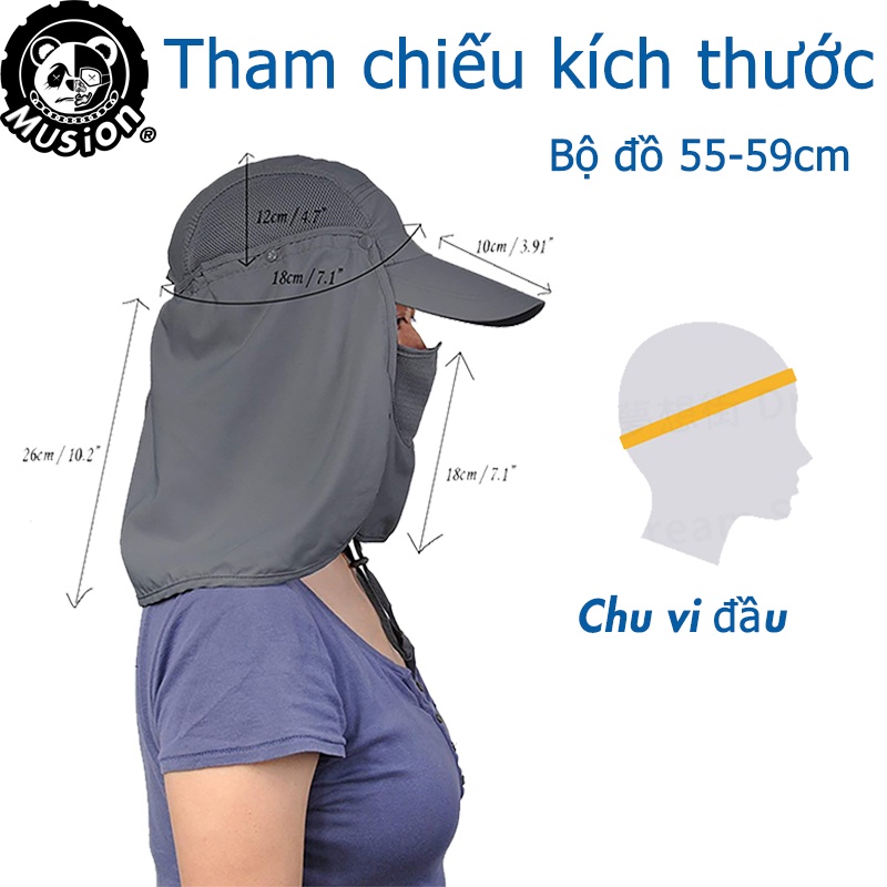 Nón trùm đầu Musion chống tia UV thiết kế sáng tạo