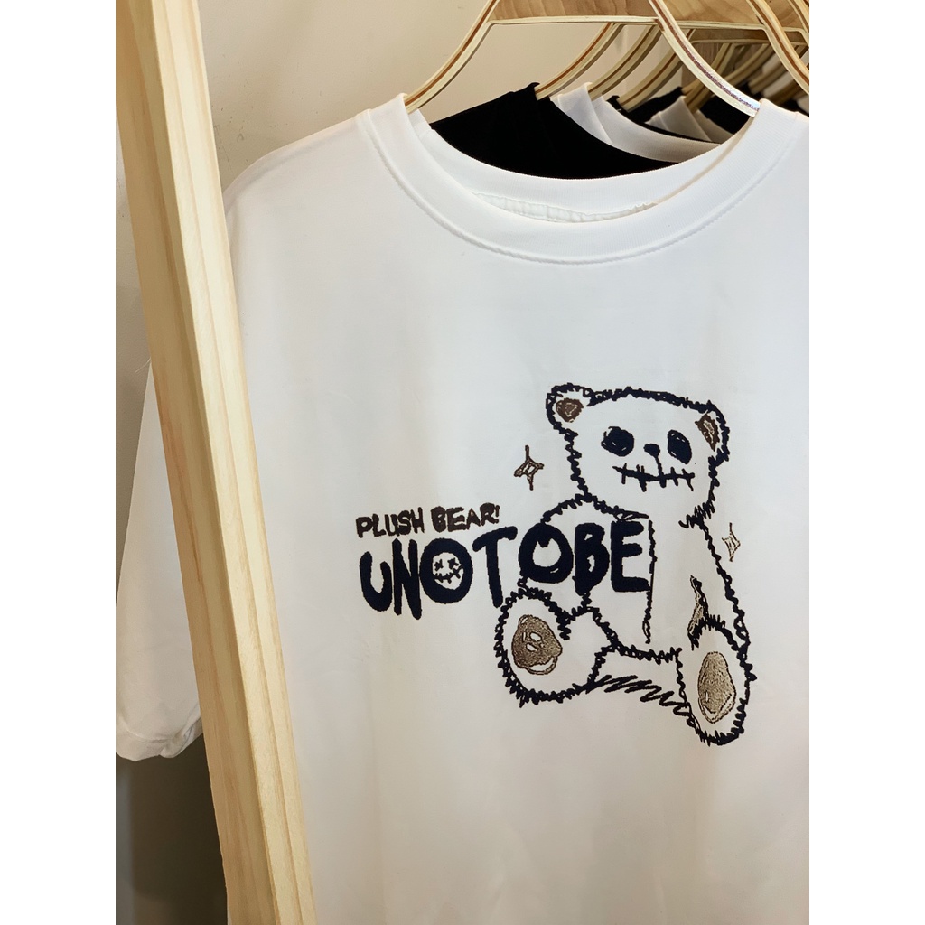 Áo thun Unisex tay lỡ form rộng in hình gấu Bear UNOTOBE nam nữ, áo phông unisex JTeeMan dễ thương vải Cotton JT35