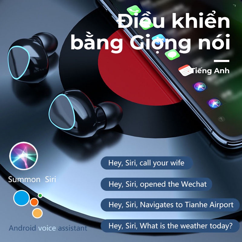 Tai Nghe Bluetooth M10 Phiên Bản Pro Nâng Cấp Pin Trâu, Nút Cảm Ứng Tự Động Kết Nối, Chống Nước, Chống Ồn, Màn Hình LED