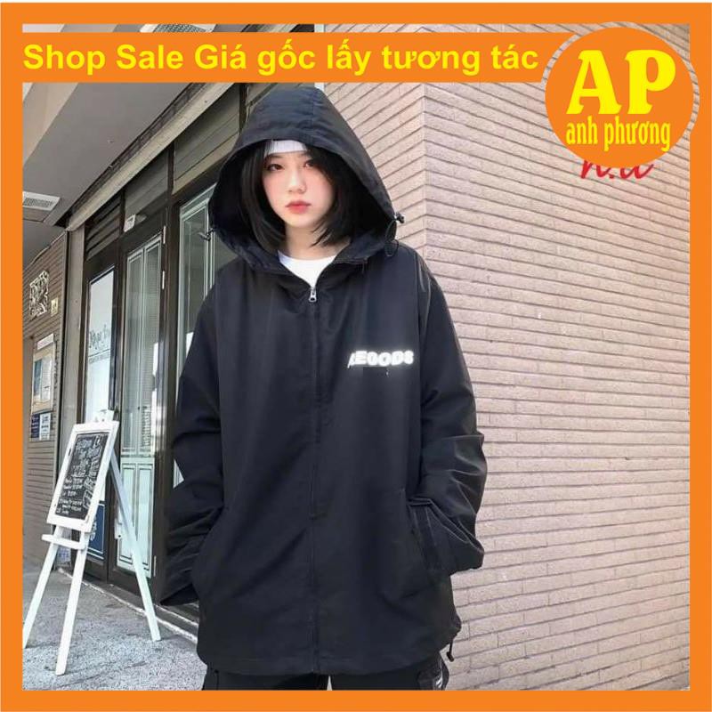 Áo khoác gió Rego phản quang hàng chất gió 1 lớp có hình in phản quang freesize 55kg