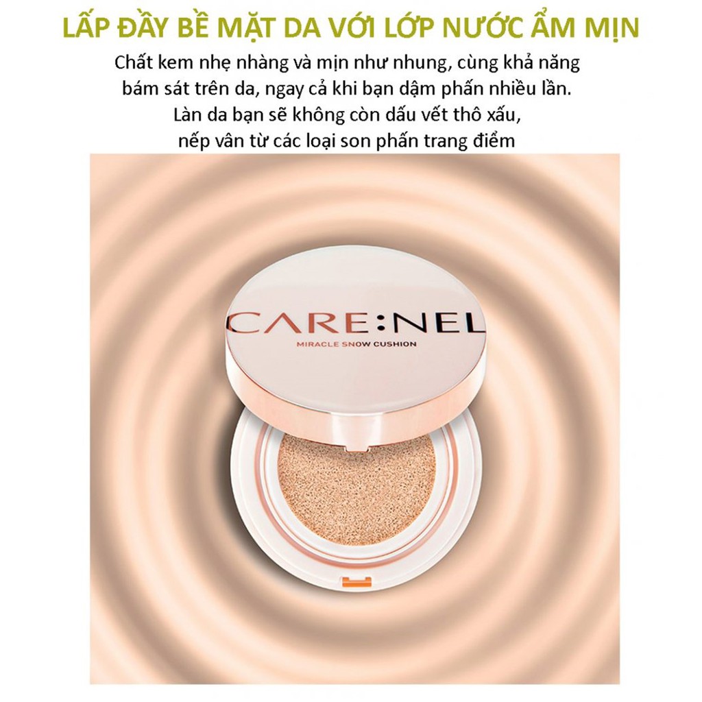 Phấn Nước Chống Nắng, Trắng Da, Tạo Nền Hoàn Hảo Care:Nel Miracle Snow Cushion SPF50+/PA++++ 14g | BigBuy360 - bigbuy360.vn