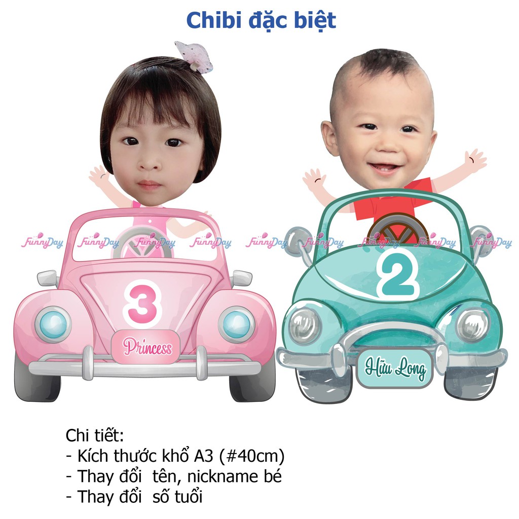 Hình chibi sinh nhật cho bé và gia đình [ CƯNG XỈU]