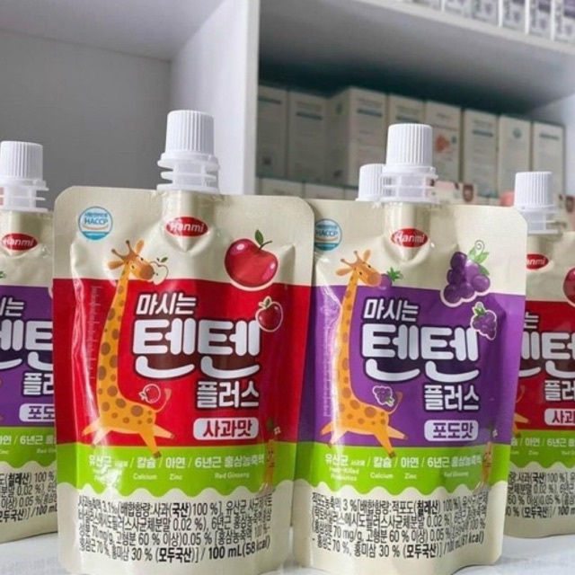 Nước hồng sâm Hàn Quốc Hanmi Tenten bổ sung canxi, D3, vitamin và khoáng chất có lợi cho đường ruột và sức khỏe của bé
