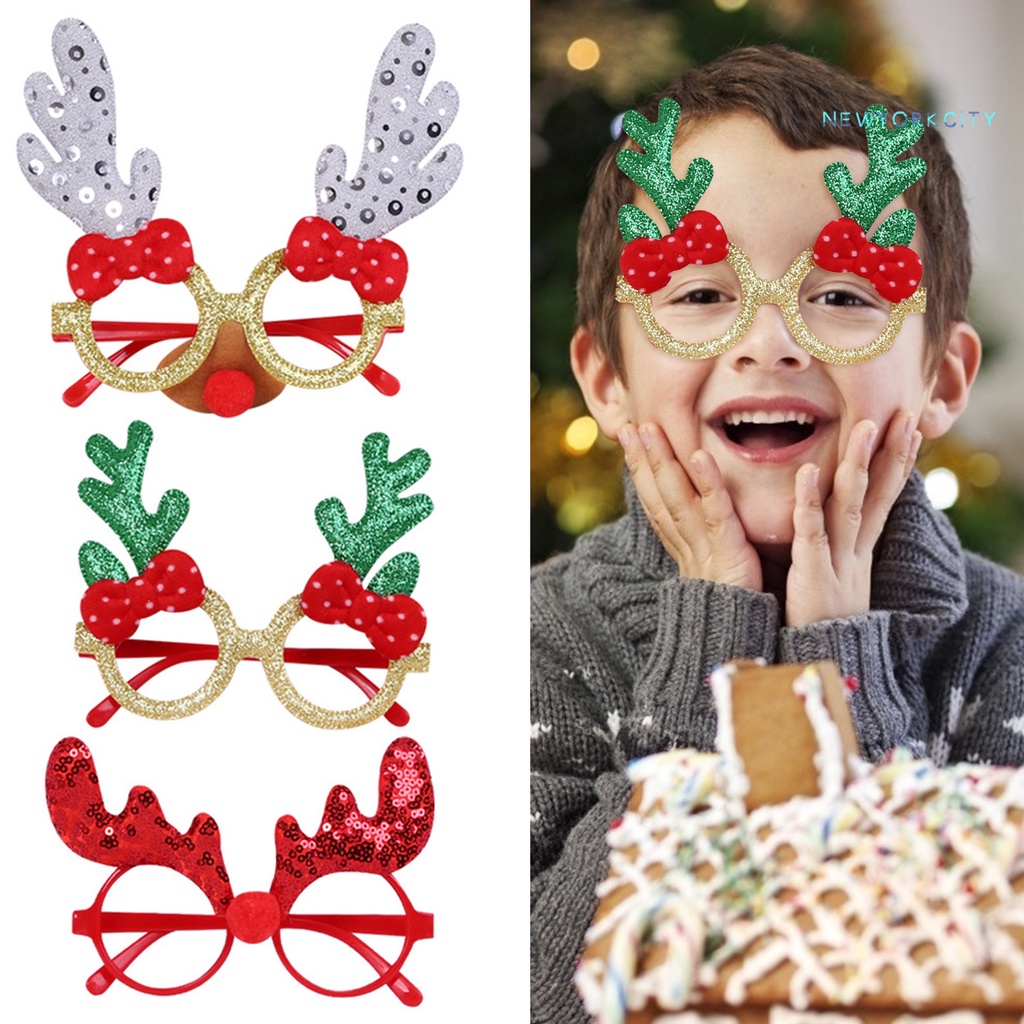 Mắt Kính Nhựa Hình Sừng Hươu Phong Cách Giáng Sinh Độc Đáo