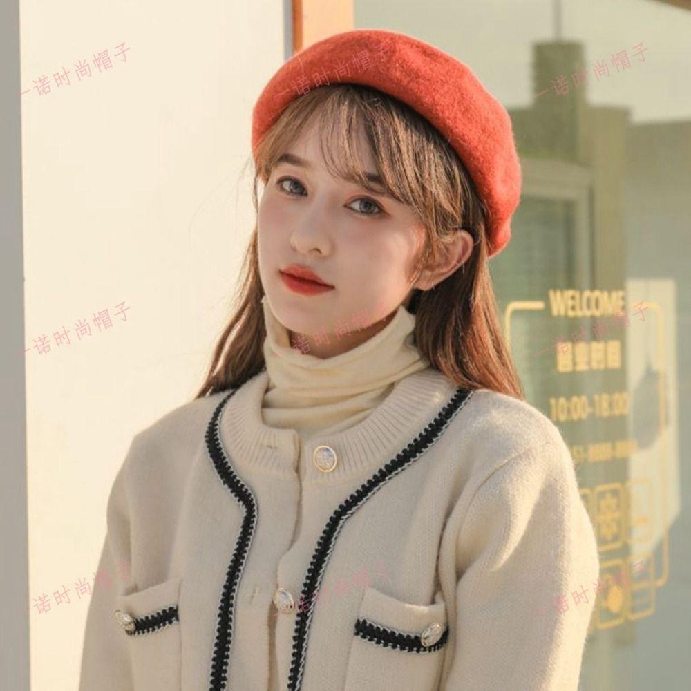 Mũ Beret Len Phong Cách Anh Quốc Thời Trang Thu Đông Dành Cho Nữ