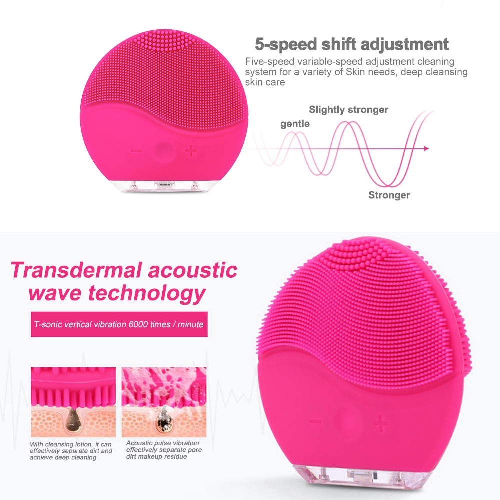 Máy rửa mặt mini sử dụng điện sóng siêu âm chống lão hoá làm sạch sâu | BigBuy360 - bigbuy360.vn