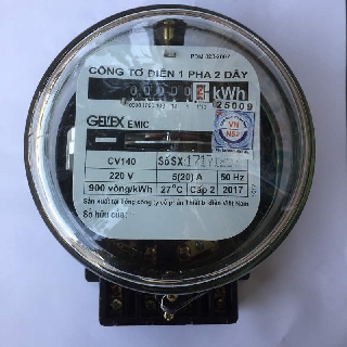 CÔNG TƠ ĐIỆN 1 PHA 2 DÂY CÓ KIỂM ĐỊNH 5-20A
