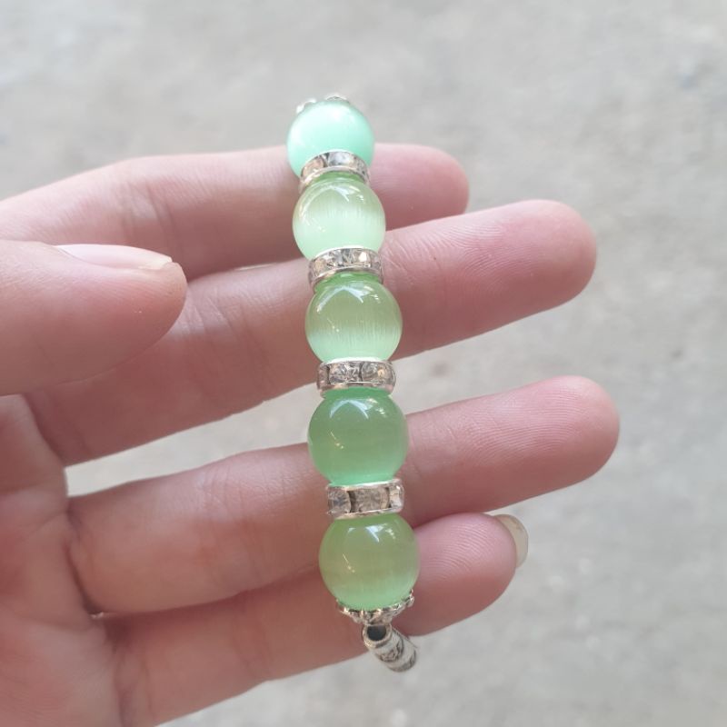 Vòng tay đá mắt mèo charm phụ kiện nhiều màu