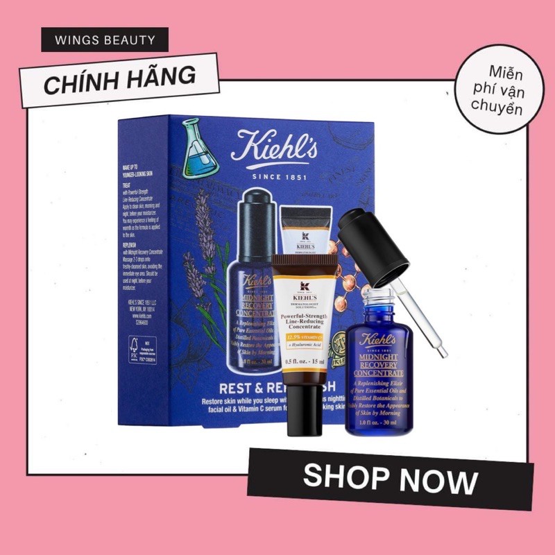 MUA 1 TẶNG 1 - Bộ dưỡng da KIEHL'S Rest &amp; Replenish