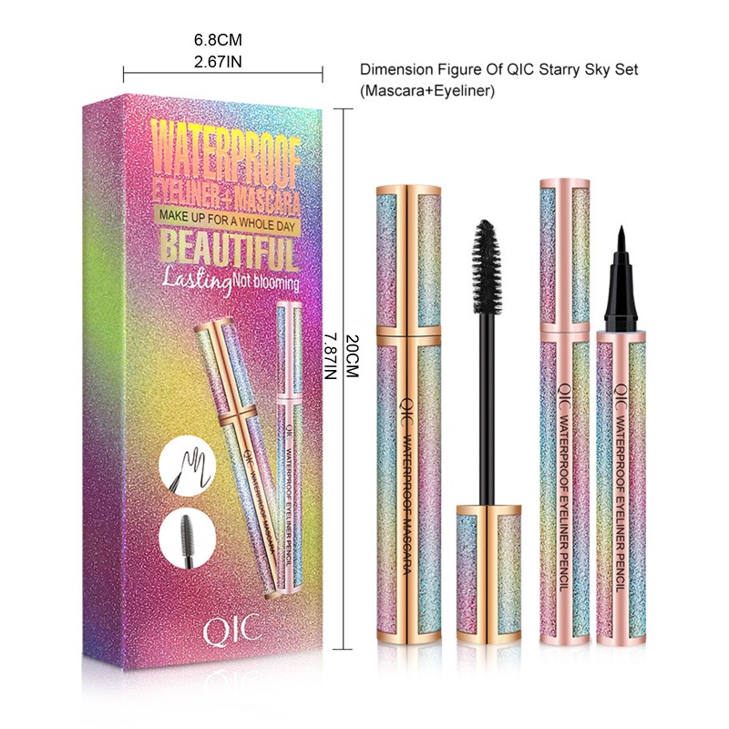 Set Bút Kẻ Mắt Dạng Lỏng + Mascara 4D Chống Nước Làm Dày Và Cong Mi Hiệu YOUYO