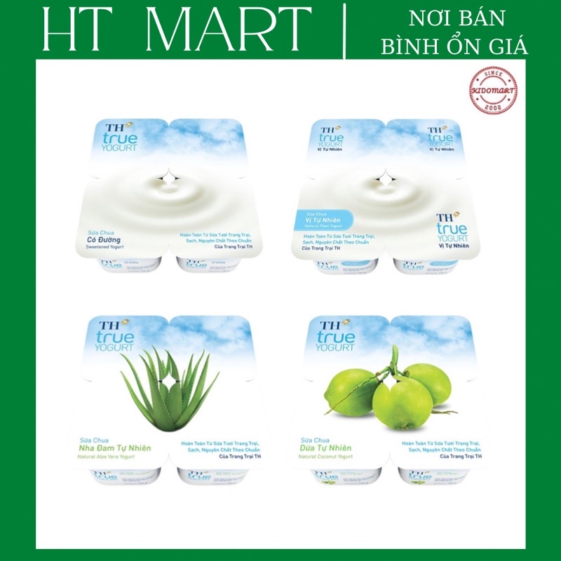 Sữa Chua TH True Milk Đủ Vị - Vỉ 4 Hộp x 100gr (Giao Hàng: Grab / Now)