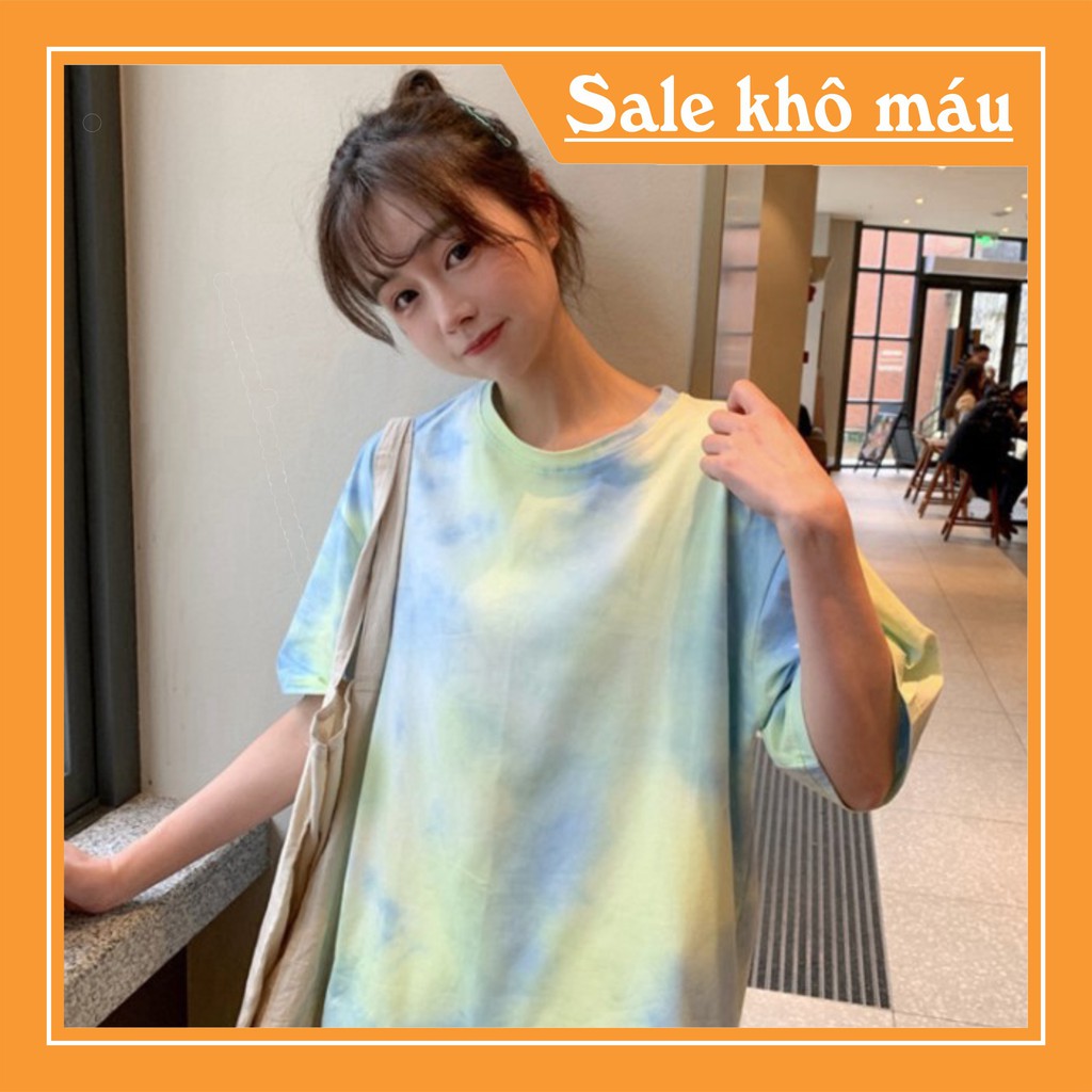 Áo thun unisex tay lỡ - Áo thun loang màu form rộng siêu hot | BigBuy360 - bigbuy360.vn