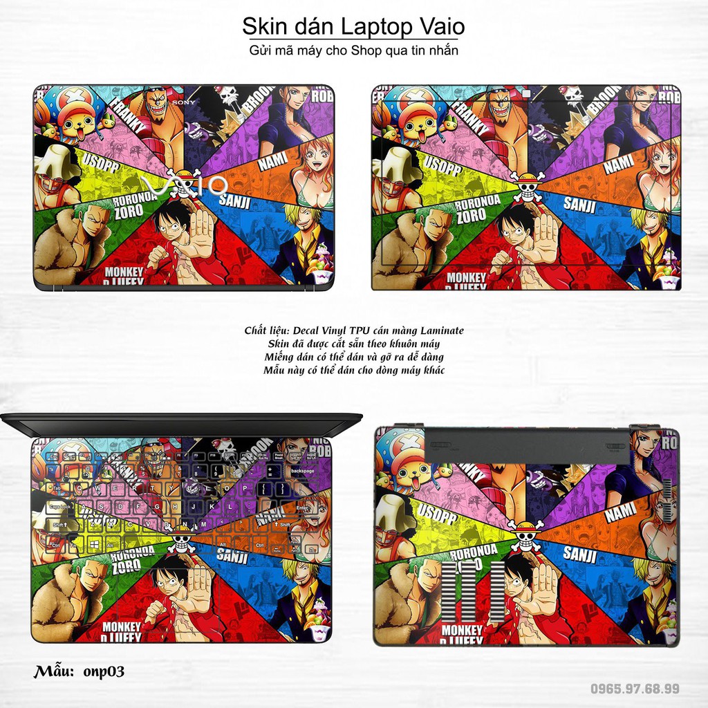 Skin dán Laptop Sony Vaio in hình One Piece (inbox mã máy cho Shop)