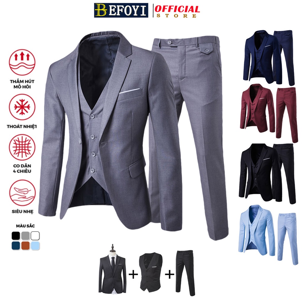 Set đồ blazer BEFOYI phong cách Hàn Quốc sang trọng cho nam