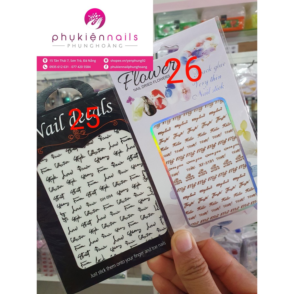 Nail Sticker Thương Hiệu Logo Nổi Tiếng- Dán Trang Trí - Nhiều Sticker Đẹp