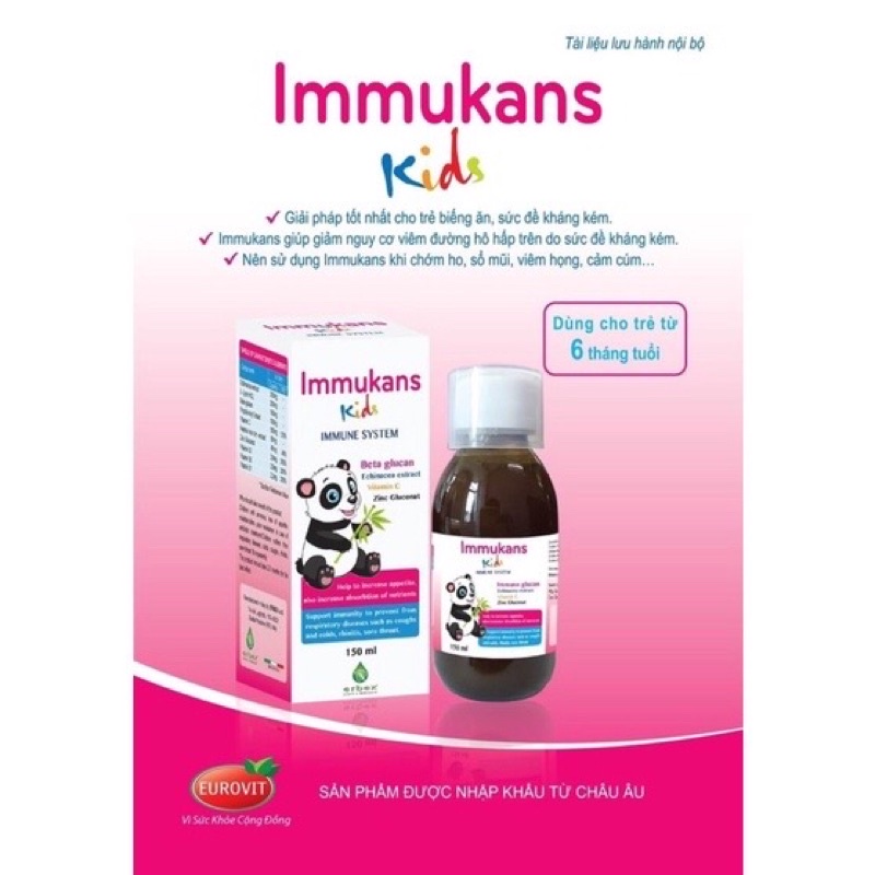 Immukans Kid tăng cường miễn dịch tự nhiên cho bé