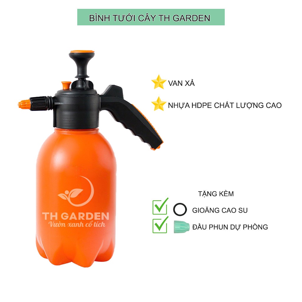 Bình xịt tưới cây cao cấp TH Garden - Bình xịt nước tưới cây cảnh, cây hoa - Nhựa HDPE cao cấp siêu bền