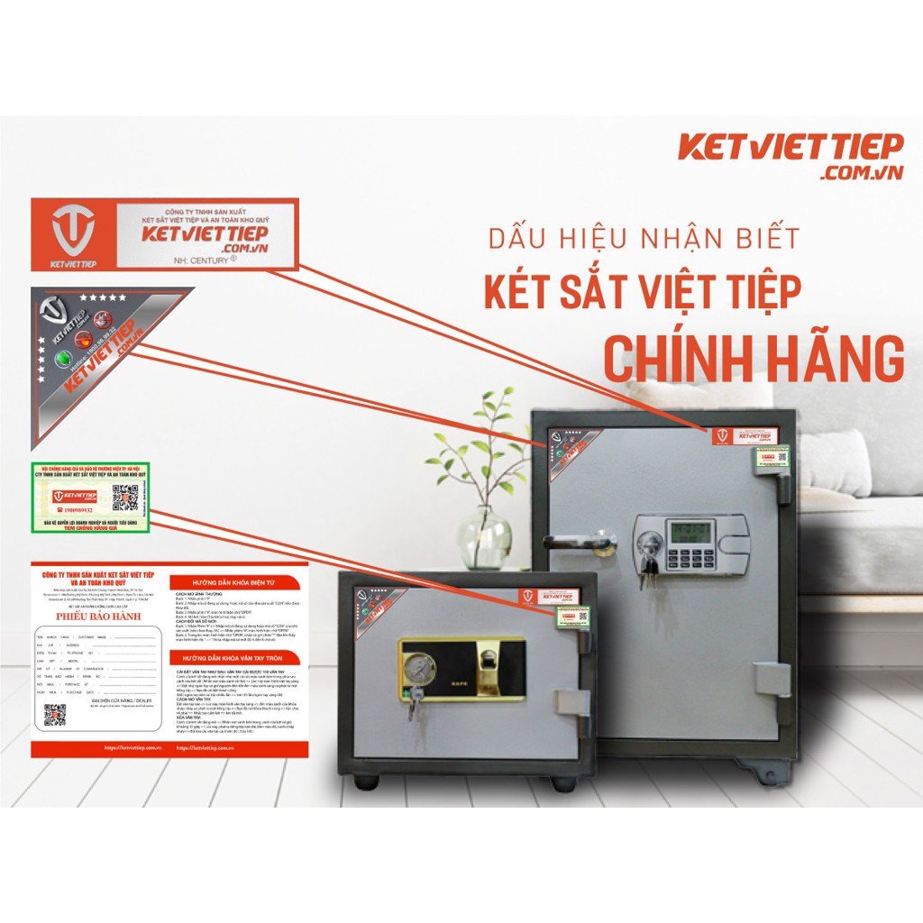 Két Sắt Mini Thông Minh Chống Cháy Siêu Cường Việt Tiệp KVTSC26 Khóa Vân Tay Điện Tử Chống Cháy 2000*