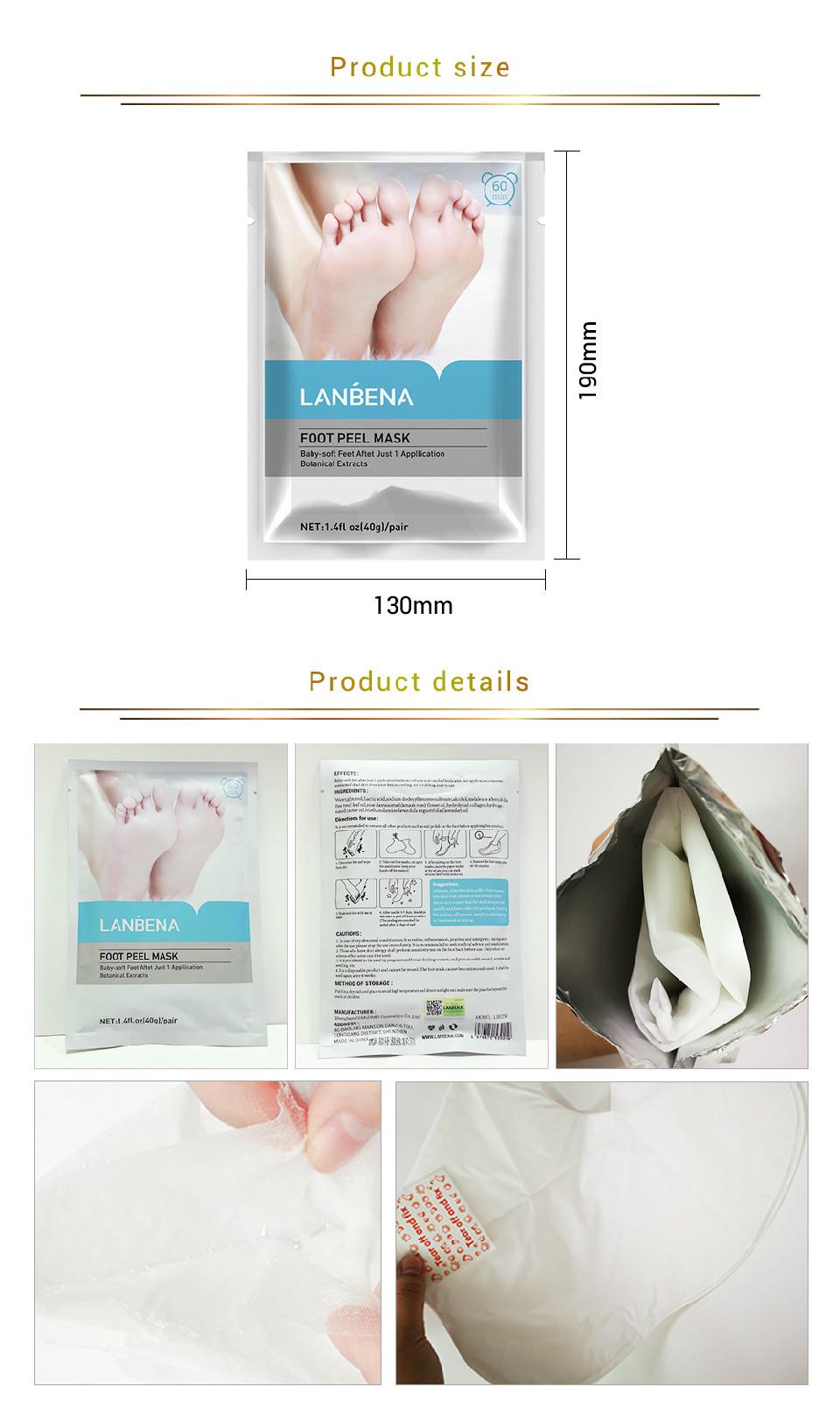Mặt nạ tẩy tế bào chết bàn chân LANBENA dưỡng ẩm và làm mềm da | BigBuy360 - bigbuy360.vn