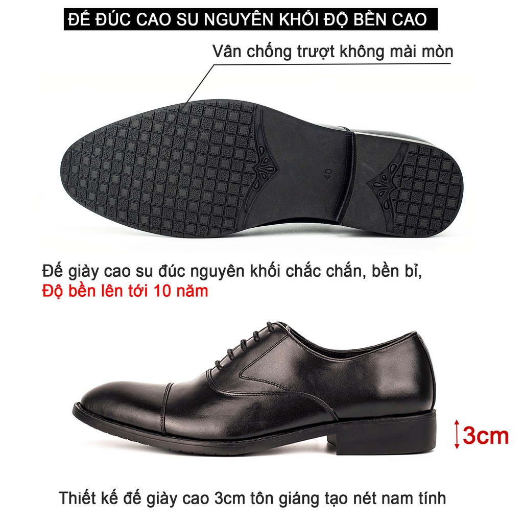 Giày nam oxford công sở da bò nappa cao cấp màu đen G105- Bụi leather- hộp sang trọng -Bảo hành 12 tháng | BigBuy360 - bigbuy360.vn