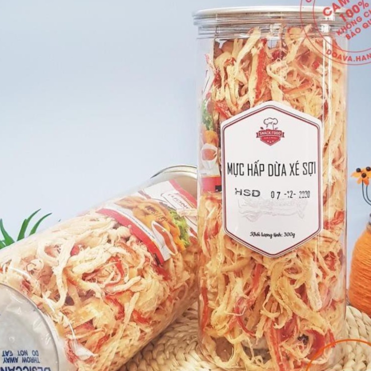 Khô Mực Hấp Nước Dừa Xé Sợi 300g - Mực Khô Nhà Hấp Nước Dừa Béo Ngậy Ăn Là Nghiện