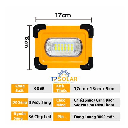 Đèn Led Cắm Trại, Phượt Đa Năng Sạc Pin Cho Điện Thoại, Đèn Nháy Cảnh Báo, Chống Nước