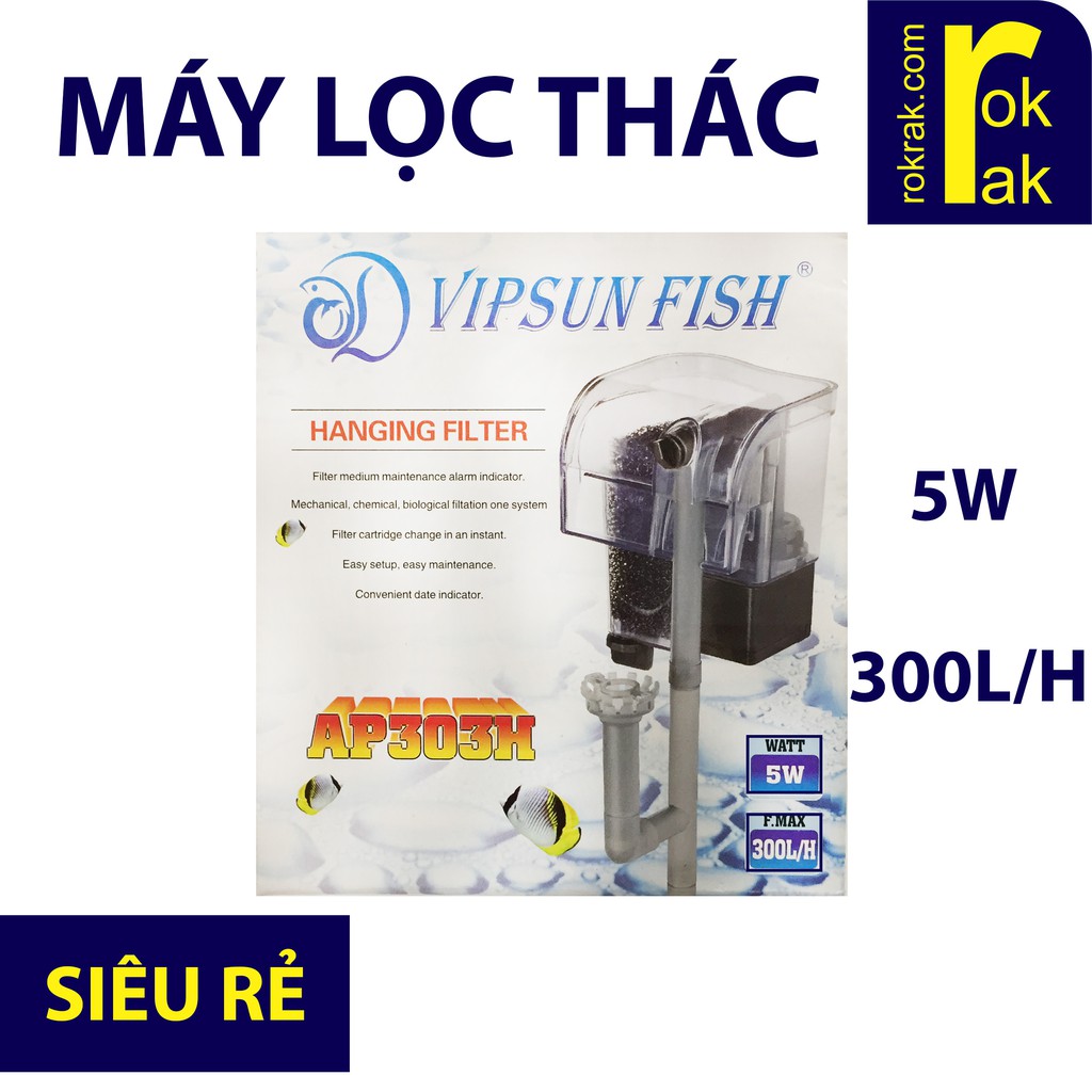 Lọc thác Vipsun 303 AP-303 Hoặc Jeneca XP-06 Máy lọc cho hồ thủy sinh (cần mồi nước)