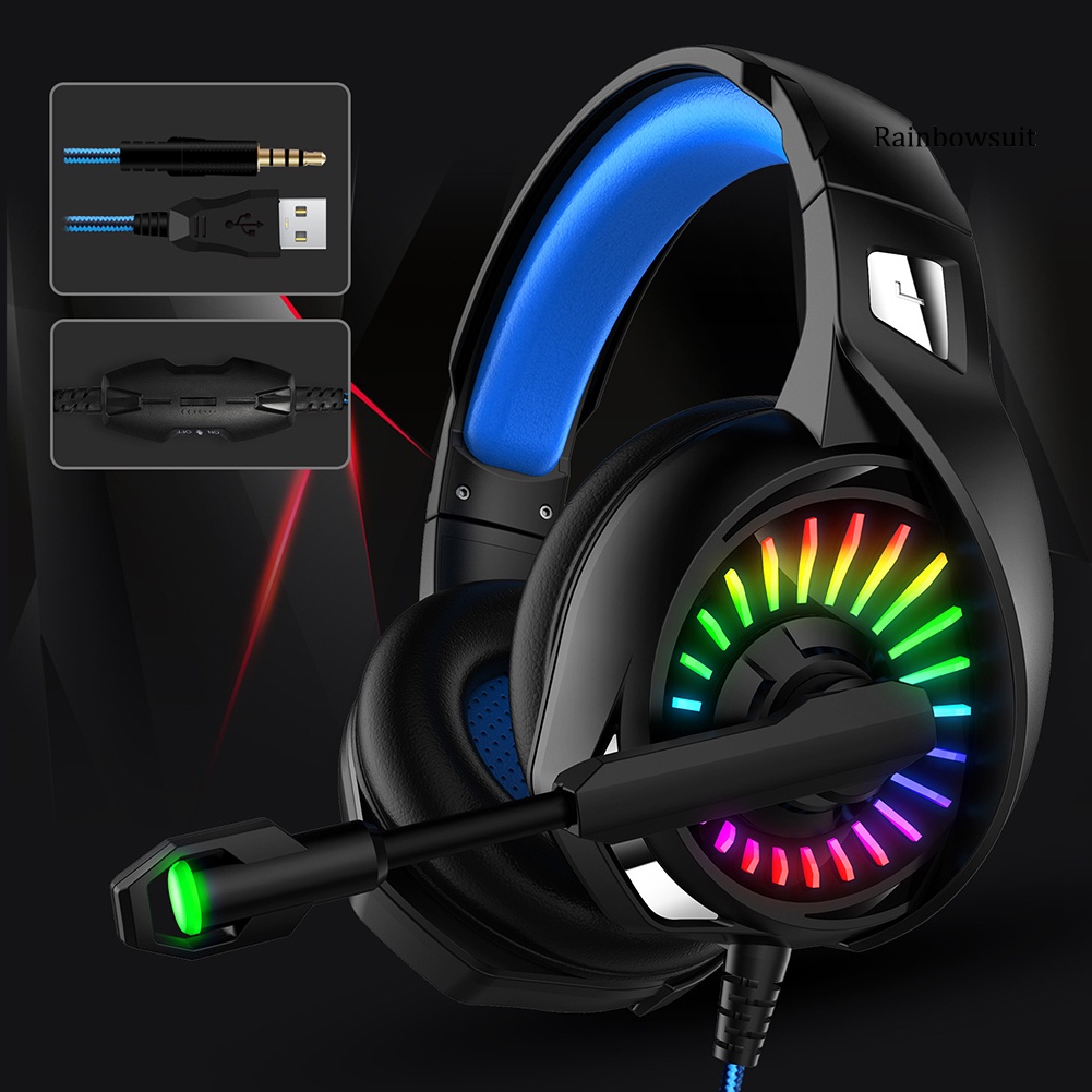 RB- A20 Subwoofer Luminous Skin Friendly Wired Gaming Headset for Xbox PC PS Gamers