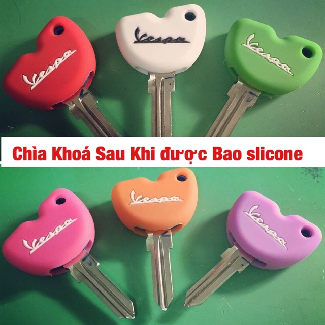 Bao Silicone bảo vệ chìa khoá Piaggio Vespa nhiều màu