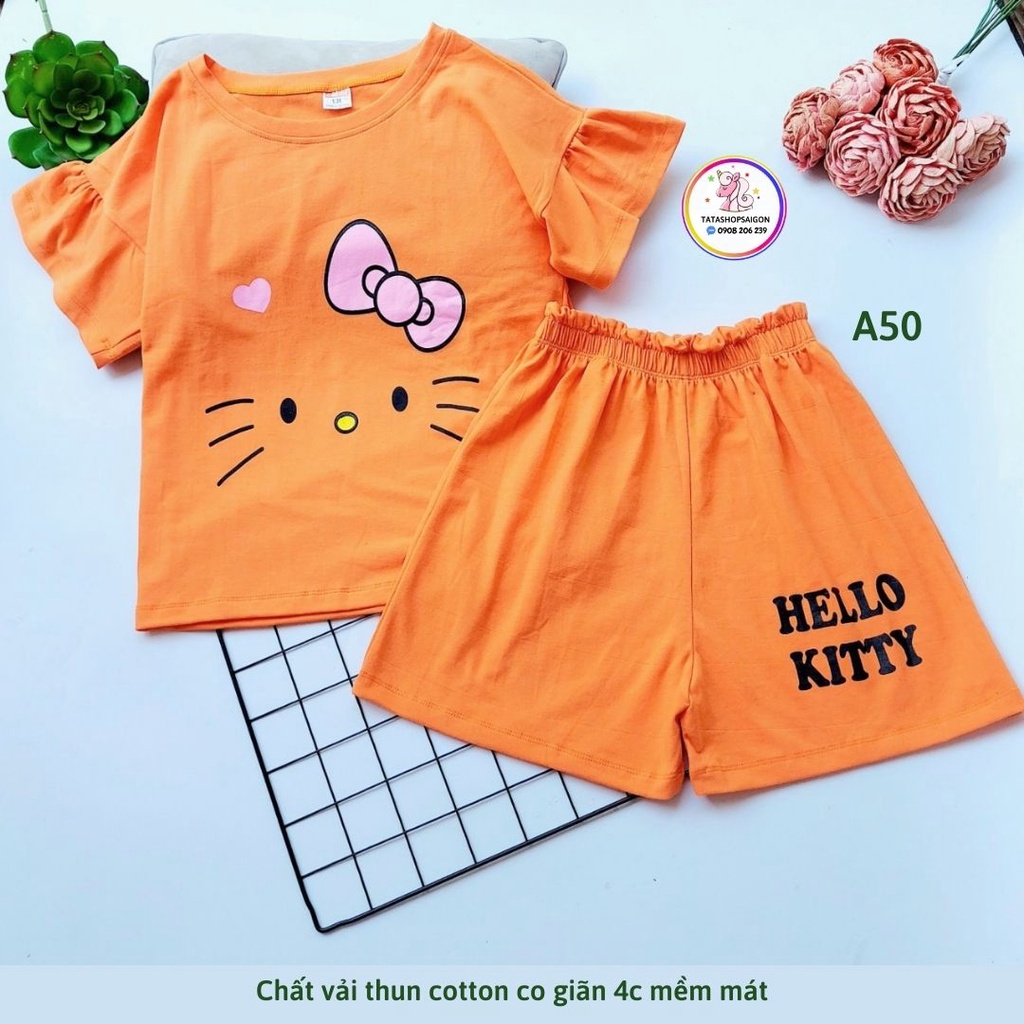 22-33kg Set giả váy bé gái mặc mát chất cotton