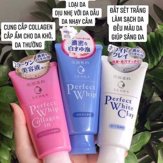 Sữa rửa mặt tạo bọt chiết xuất tơ tằm trắng Senka Perfect Whip Nhật - Bini.store.official