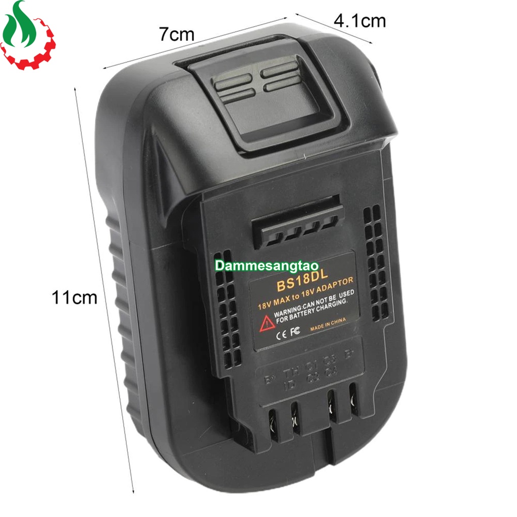 Đế chuyển Pin Bosch 18V sang máy Dewalt 18V