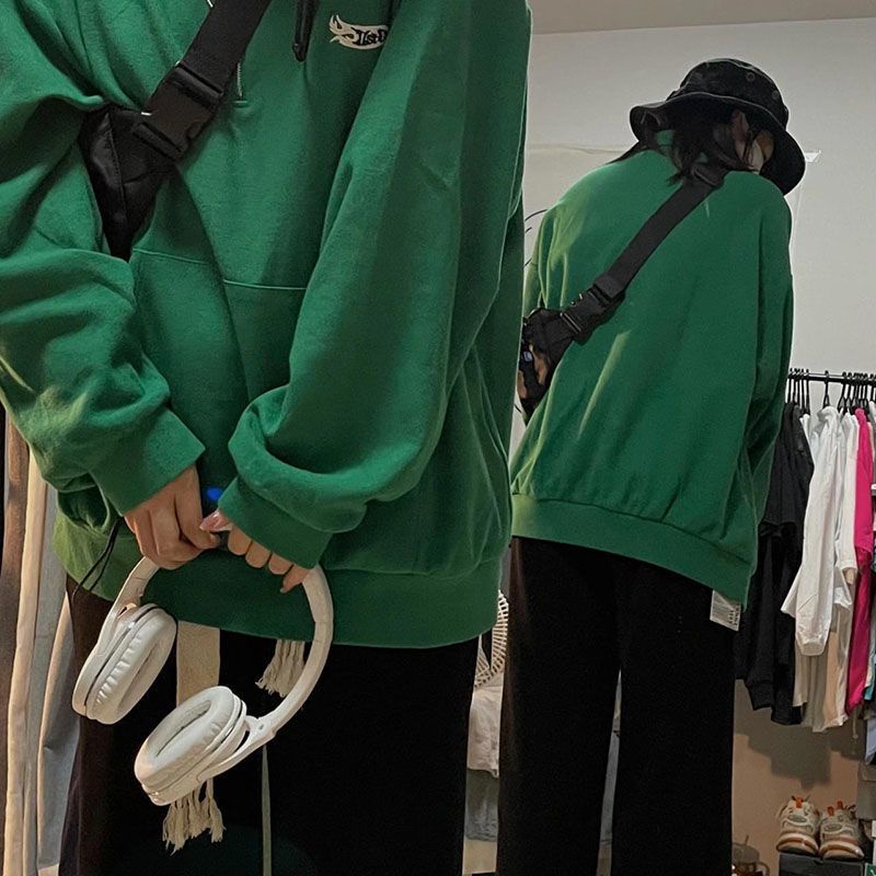 (ORDER) Áo sweater nỉ polo màu xanh lá trơn màu bo tay ulzzang học sinh có size local brand (ảnh thật) | BigBuy360 - bigbuy360.vn