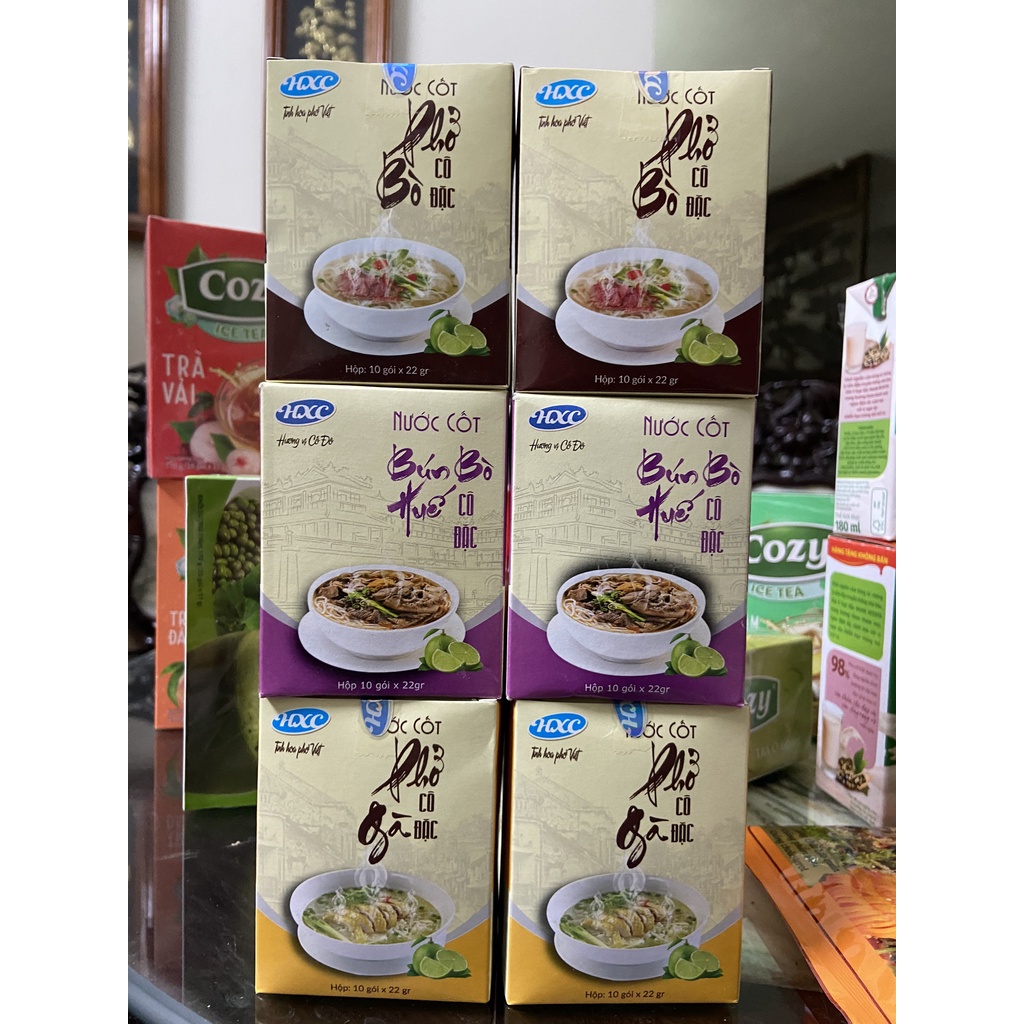 NƯỚC CỐT PHỞ BÒ CÔ ĐẶC HXC HỘP 10 GÓI X 22G