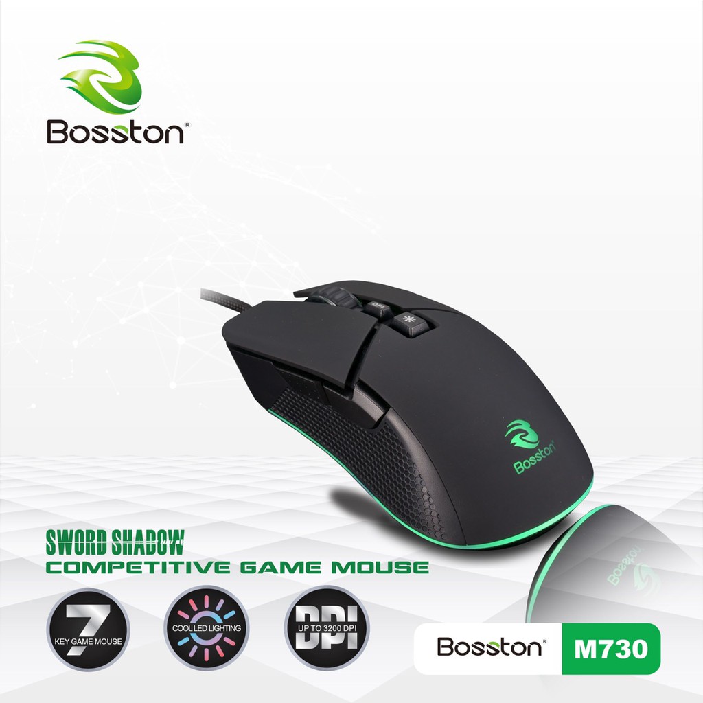 Chuột Gaming 7D Bosston M730 DPI 3200 - Led RGB 16 triệu màu - Hãng phân phối chính thức