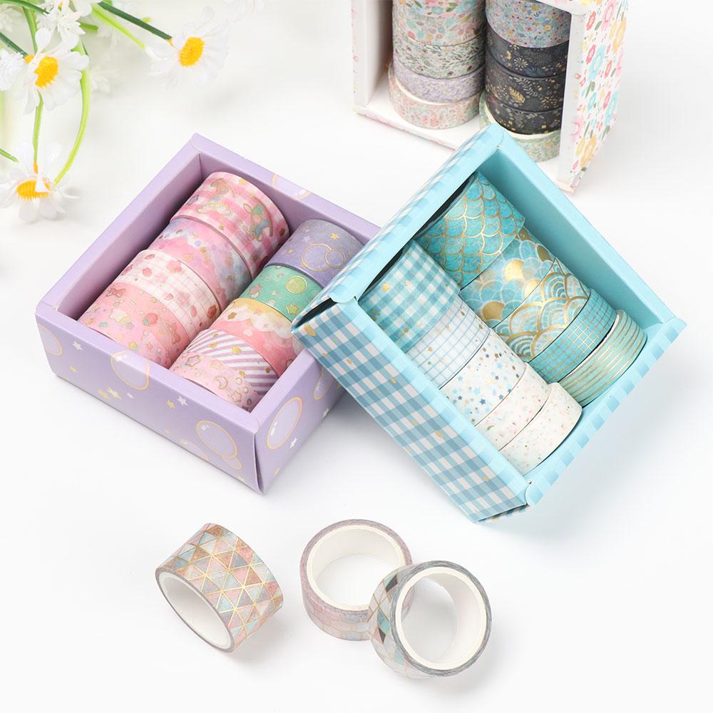 PISTA Cuộn Băng Dính Washi In Họa Tiết Hoa Nhiều Màu Sắc Trang Trí Sổ Tay Nhật Ký