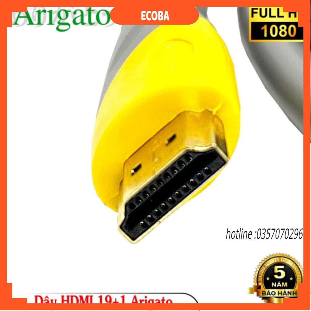Cáp HDMI ARIGATO 25m 30m lõi đồng HDTV 19+1- Dây HDMI To HDMI tròn chuẩn FULL HD 1080p ECOBA