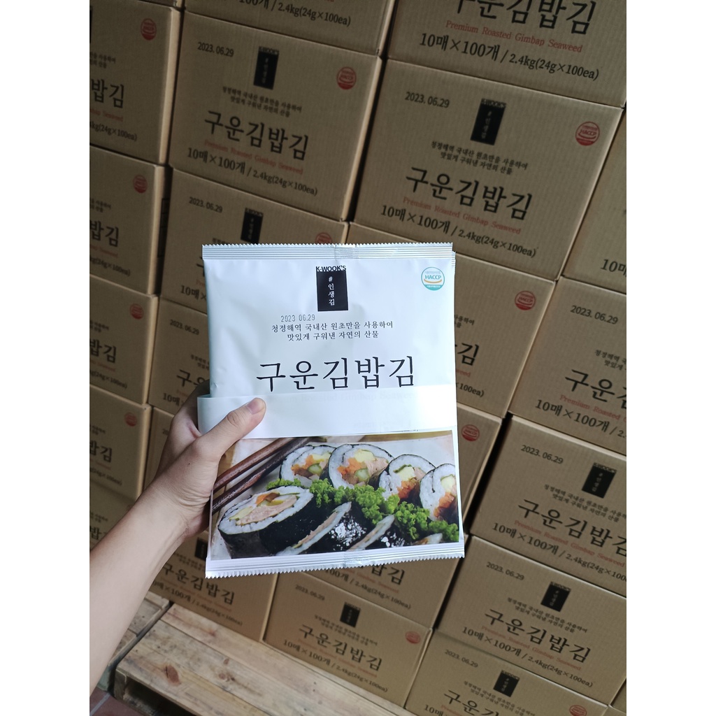 Rong biển cuộn cơm, Gimbap Hàn Quốc 10 lá - K-WOOK - 24GAM