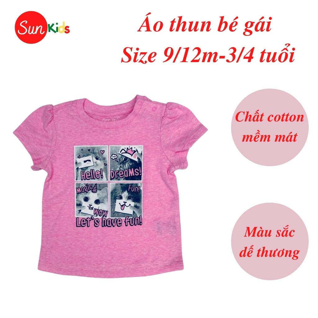 Áo thun cho bé gái, áo phông bé gái chất cotton mềm mát, size 9m - 3/4 tuổi - SUNKIDS