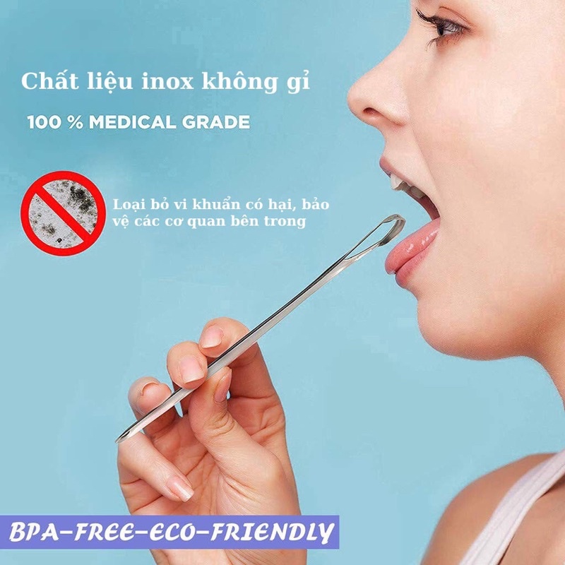 Cạo Lưỡi Dụng Cụ Vệ Sinh Lưỡi Inox Không Gỉ