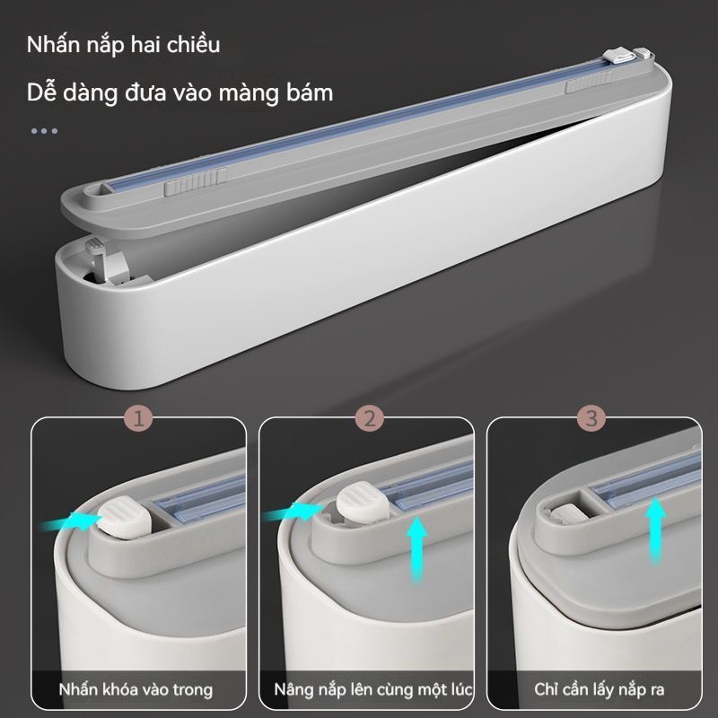 Hộp Đựng / Cắt Màng Bọc Thực Phẩm Đế Nam Châm Hít Tủ Lạnh Tiện Dụng Cho Nhà Bếp