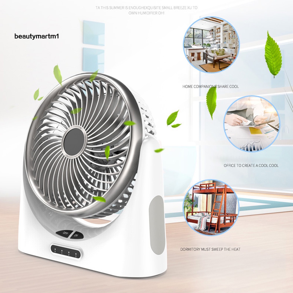 Quạt Mini Để Bàn 3 Chế Độ Tích Hợp Đèn Led Sạc Usb Tiện Dụng
